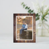 Rustic Barn Wood Foto bewaart ons huwelijk Briefkaart (Staand voorkant)
