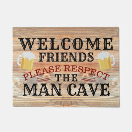 RUSTIC Barn Wood Funny BEER MAN CAVE | Welkom Deurmat