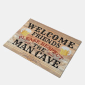 RUSTIC Barn Wood Funny BEER MAN CAVE | Welkom Deurmat (Schuin)