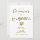 Rustic Barn Wood Gold White Chic Quinceañera 15 Kaart (Voorkant)