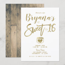 Rustic Barn Wood Gold & White Chic Sweet 16 Party