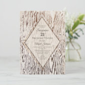 Rustic Barn Wood Grain Surprise 21st Birthday Kaart (Staand voorkant)