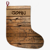 Rustic Barn Wood Grote Kerstsok (Voorkant)