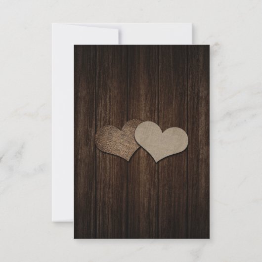Rustic Barn Wood Hearts Mason Jar Wedding RSVP (Achterkant)