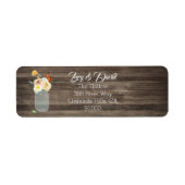 Rustic Barn Wood Herfst Floral Mason Jar Adres Etiket (Voorkant)