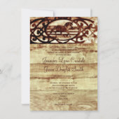 Rustic Barn Wood Horse Wedding Invitations Kaart (Voorkant)