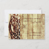 Rustic Barn Wood Horse Wedding RSVP-kaarten RSVP Kaartje (Voorkant)