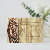 Rustic Barn Wood Horse Wedding RSVP-kaarten RSVP Kaartje (Staand voorkant)