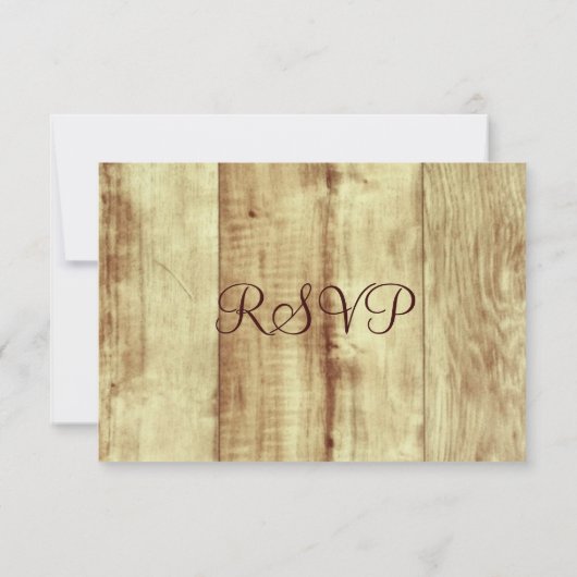 Rustic Barn Wood Horse Wedding RSVP-kaarten RSVP Kaartje (Achterkant)