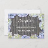 Rustic Barn Wood Hydrangea Wedding Reception Kaart (Voorkant)