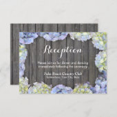Rustic Barn Wood Hydrangea Wedding Reception Kaart (Voorkant / Achterkant)