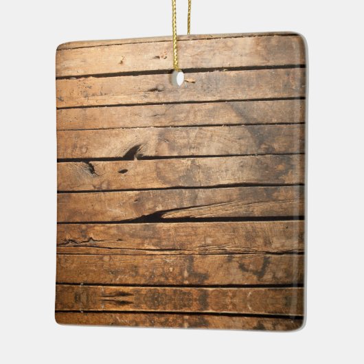 Rustic Barn Wood Keramisch Ornament (Links)
