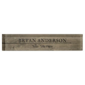 Rustic Barn Wood Kijk Desk Name Bord Naambordje (Voorkant)