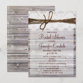 Rustic Barn Wood Lace Bridal Shower Invitations Kaart (Voorkant / Achterkant)