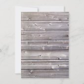 Rustic Barn Wood Lace Bridal Shower Invitations Kaart (Achterkant)