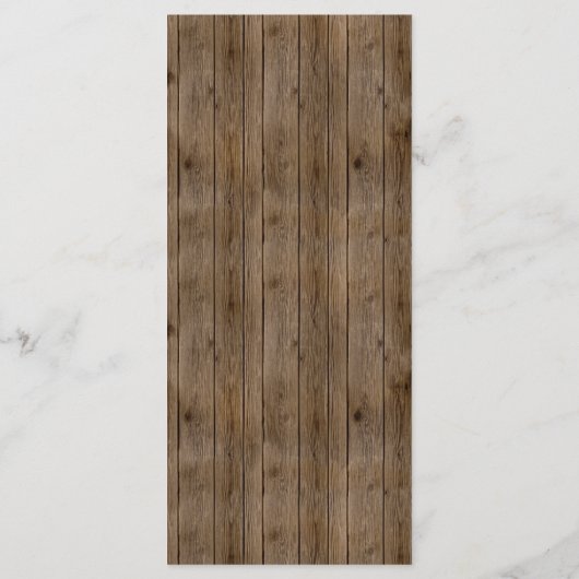 Rustic Barn Wood Lace Calligraphy Wedding Menu (Achterkant)