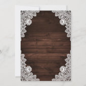 Rustic Barn Wood Lace Eat Drink and be Married Kaart (Achterkant)