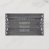 Rustic Barn Wood Lace en String Lights Visitekaartje (Achterkant)