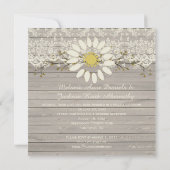 Rustic Barn Wood Lace Floral Post Wedding Kaart (Achterkant)