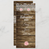 Rustic Barn Wood & Lace Rehearsal Dinner Kaart (Voorkant / Achterkant)