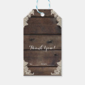 Rustic Barn Wood & Lace Romantic Elegant Wedding Cadeaulabel (Voorkant)