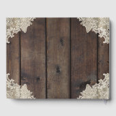 Rustic Barn Wood & Lace Romantic Elegant Wedding Gastenboek (Achterkant)