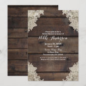 Rustic Barn Wood & Lace Romantic Elegant Wedding Kaart (Voorkant / Achterkant)