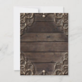 Rustic Barn Wood & Lace Romantic RSVP-antwoord Kaart (Achterkant)