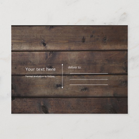 Rustic Barn Wood & Lace Romantic Save the Date Aankondigingskaart (Achterkant)