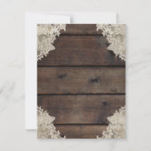 Rustic Barn Wood & Lace Romantic Save the Date Kaart (Achterkant)
