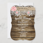 Rustic Barn Wood & Lace Vrijgezellenfeest Kaart (Voorkant)