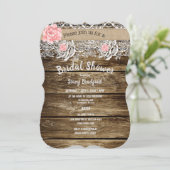 Rustic Barn Wood & Lace Vrijgezellenfeest Kaart (Staand voorkant)