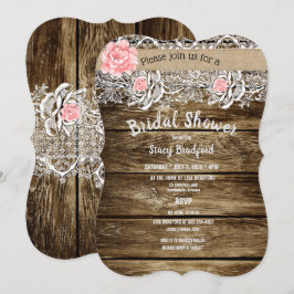 Rustic Barn Wood & Lace Vrijgezellenfeest Kaart
