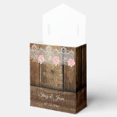 Rustic Barn Wood & Lace Wedding Bedankdoosjes (Geopend)