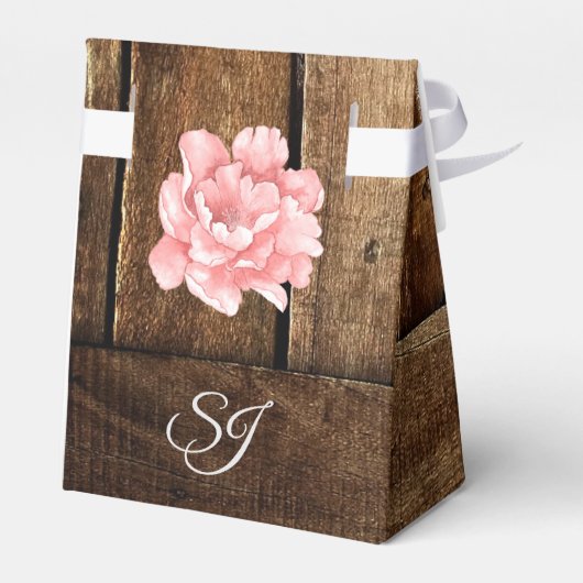 Rustic Barn Wood & Lace Wedding Bedankdoosjes (Achterkant)