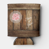 Rustic Barn Wood & Lace Wedding Favor Blikjeskoeler (Voorkant)