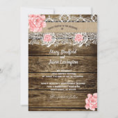 Rustic Barn Wood & Lace Wedding Kaart (Voorkant)