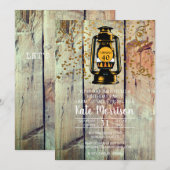 Rustic Barn Wood & Lantern 40e verjaardag Kaart (Voorkant / Achterkant)