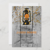 Rustic Barn Wood & Lantern 50th Birthday Party Kaart (Voorkant)