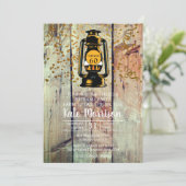 Rustic Barn Wood & Lantern 60th Birthday Party Kaart (Staand voorkant)