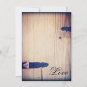 Rustic Barn Wood Latch Bridal Shower Invitations Kaart (Achterkant)