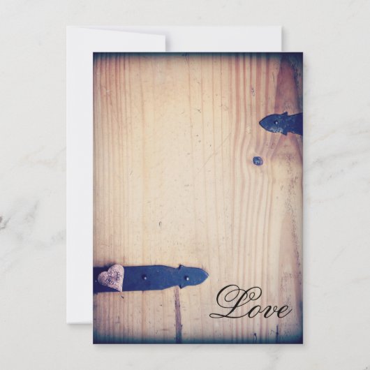 Rustic Barn Wood Latch Bridal Shower Invitations Kaart (Achterkant)