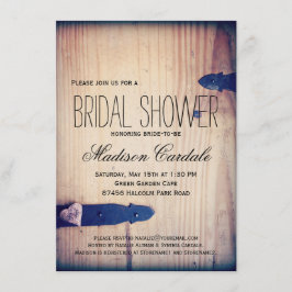 Rustic Barn Wood Latch Bridal Shower Invitations Kaart