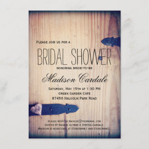 Rustic Barn Wood Latch Bridal Shower Invitations Kaart