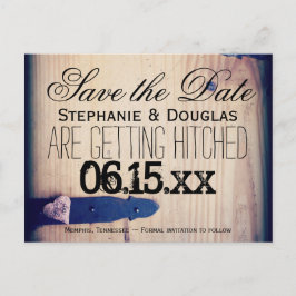 Rustic Barn Wood Latch Save the Date Briefkaarten