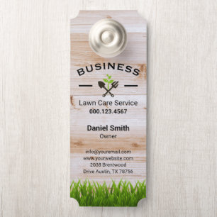 Rustic Barn Wood Lawn Care & Landscaping Service Deurhanger