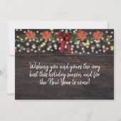 Rustic Barn Wood & Lights 3 Foto Kerstmis Feestdagenkaart (Achterkant)