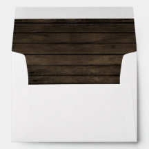 Rustic Barn wood Liner Wedding enveloppen
