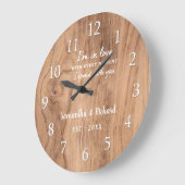 Rustic Barn Wood Love Quote Wedding Jubileum Grote Klok (Hoek)