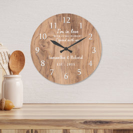 Rustic Barn Wood Love Quote Wedding Jubileum Grote Klok